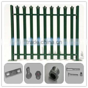 Green color ornamental zinc Steel panels Fence/tubular steel fence