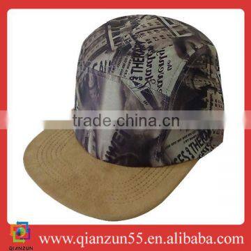 2013 leather buckle 5 panel hats hip hop fitted hats high crown hats helmet heating cap