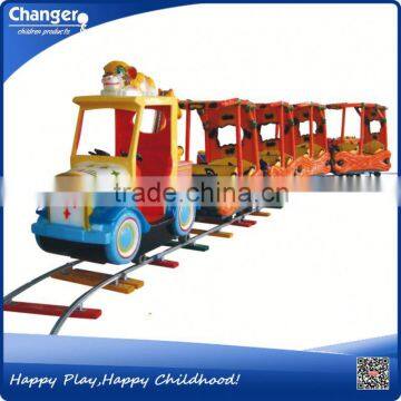 Baby funny playing Electric Amusement Train