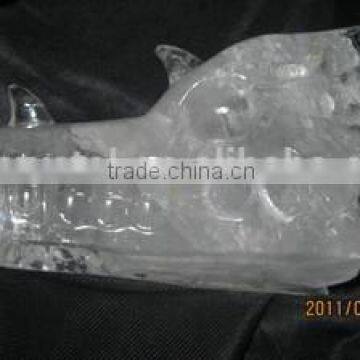 Wholesale Clear quartz crystal dragon head sculpture crystal dragon skull