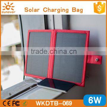 Factory Private Model 6W Solar Panel Foldable Leather Bag Solar Charger photo-4