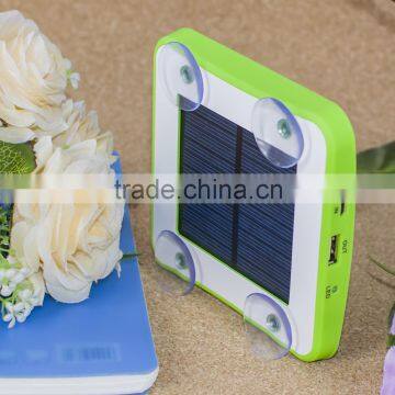 NEW Arrival Solar Power Bank Portable Square Suckers Style Solar Charger Standard USB Solar Power Bank 6 colors