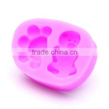 Small bearpaw silicone fondant mold