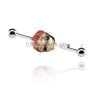 Cool skull snake gekko industrial barbell