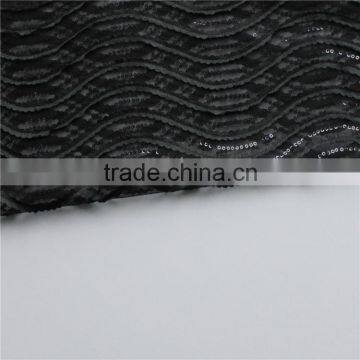 Fashion 100% Polyester African Net Black Lace Fabric/beaded Sequins Bridal Lace for Apparel photo-5