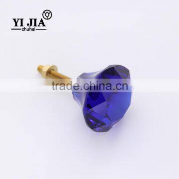 China supplier thomasville furniture blue color crystal handle for cabinets