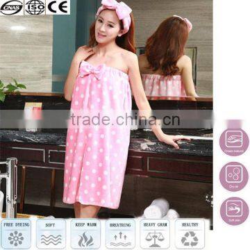 lady pink towel bathrobe and towels for spa