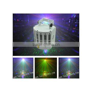 2016 hot sale 6pcs*1W RGBYWV laser RG 8 Gobos DMX butterfly magic led laser light