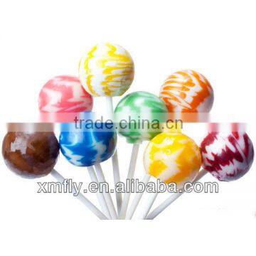 Assorted Fruit Flavours Sweet Bubble Gum Lollipops Center Filled Hard Candy