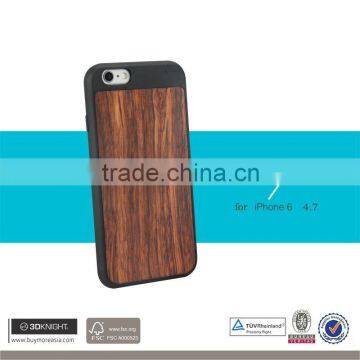 3D Knight mobile phone accessories natural wood carbonized bamboo Handmade Wooden Blank Cover Case for iPhone 6