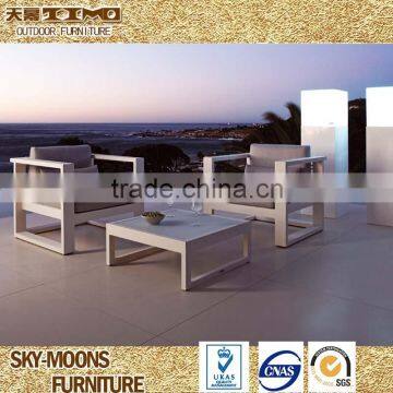 outdoor sofa set high quality patio aluminum furniture white power coated aluminum sofa set(ASF012)