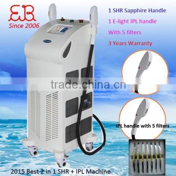 Wrinkle Removal Full Power Hair Removal Device-2 In 1 480-1200nm Ipl Shr With Exchangable Filters Armpit / Back Hair Removal