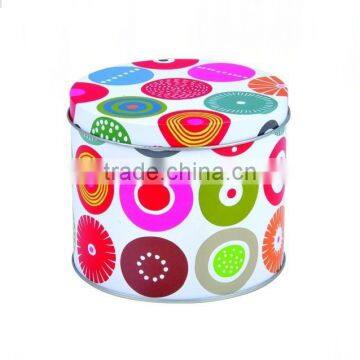 Round storge tin can,beautiful color tin can