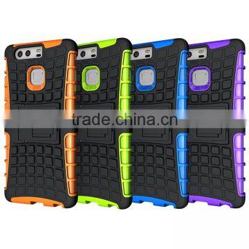 For HUAWEI P9 Lite Armor CASE Heavy Duty Hybrid Rugged TPU Impact Kickstand ShockProof Case Tyre Case Robot Case Spide Case photo-3