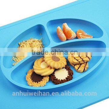 High quality one piece food grade smile shape silicone place mat for kids