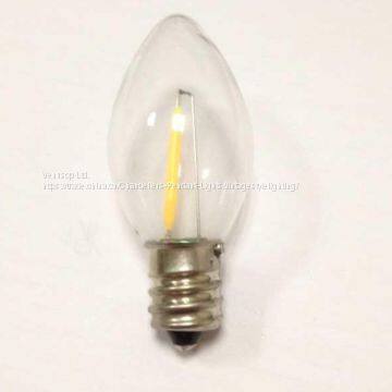dimmable led filament candlebra bulb 1W E12 candle light string use 2700K C7 led bulb