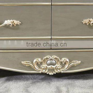 European Style Living Room Furniture TV Cabinet, Elegant Solid Wood With Silver Leaf TV Stand (BF01-ML039) photo-5