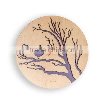 Modern Wall Clock "Bird", Large Wall Clock, Wooden Clock, Wood Decor White Bird Interior, Plywood, Handmade Clock photo-3