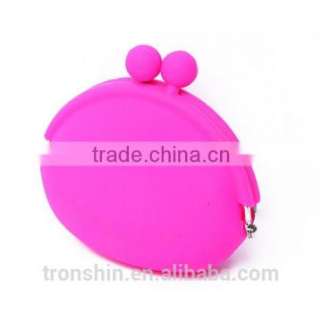 Non-toxic Eco-friendly Pantone Color Round Shape Silicone Coin Bag