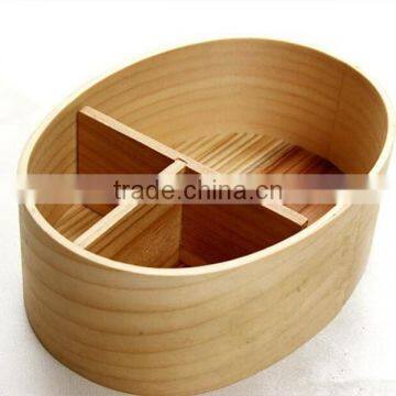 FSC food grade japanese style recycable pine wooden bento boxes