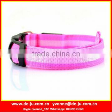 Wholesale Pink Strap Buckle LED Dog Collar Rechargeable