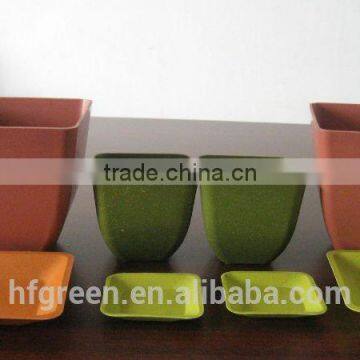 2015 Eco-friendly Biodegradable Bamboo Fiber Square Flowerpot photo-2