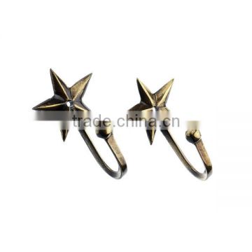 Antique Brass Star Coat Hooks For Home Decor