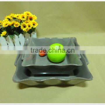 Wholesale Daily Use Colored Square Porcelain Cute Bakeware With Two Handle photo-2