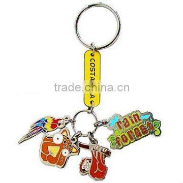 Metal keychain with refilled colors