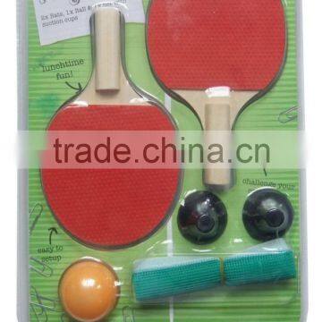 Indoor game mini desktop ping pong paddle set/kids wooden table tennis racket set