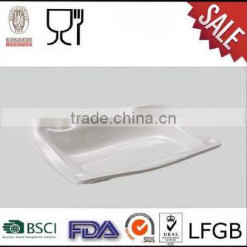 White fantastic new design melamine wavy edge restaurant plates