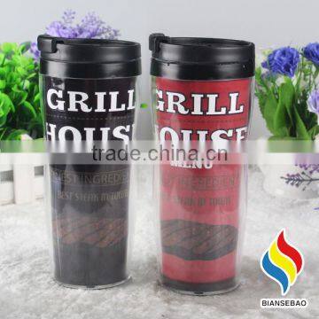 Reusable Plastic Bubble Tea Cup Paper Insert Travel Cup photo-3