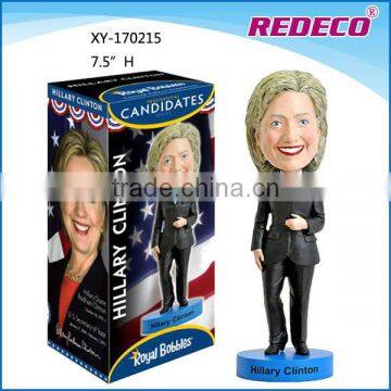 Polyresin personalized Hillary bobblehead