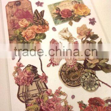 Embossed Sticker, Antique Elegance Design Sticker for Decoration, Classic Decorative Shinny Glitter Sticker photo-5