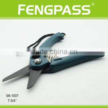 S6-1037 7-3/4 Inches Plastic Handle and High Quality Stainless Steel Blade Durable Black Coated Garden Scissors photo-3