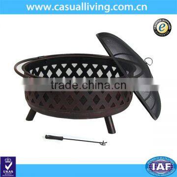 2016 High quality Round Cast Iron Copper Finish outdoor cast iron fire pit