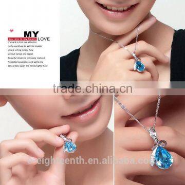 Women's Rhinestone Chain Crystal Pendent Necklace Waterdrop Jewelry Xmas Christmas Gift photo-4