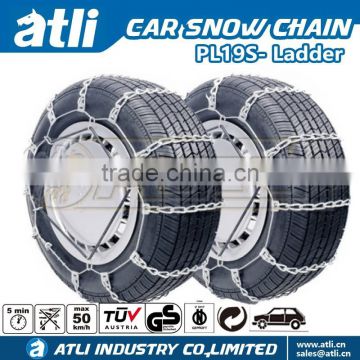 Ladder type anti skid snow tire traction chain for passenger car