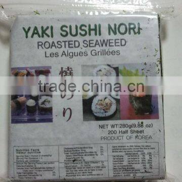 Korean Roasted seaweed (Yaki sushi nori) 280 g x 200 half sheets