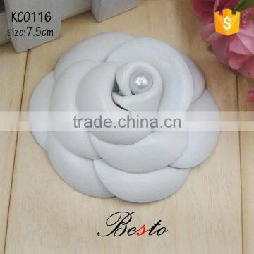 Ladies handmade decorative white bead shoe flower