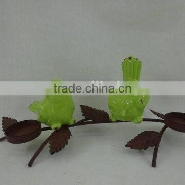 Novelty Ceramic Bird With Rusty Metal Trunk photo-3