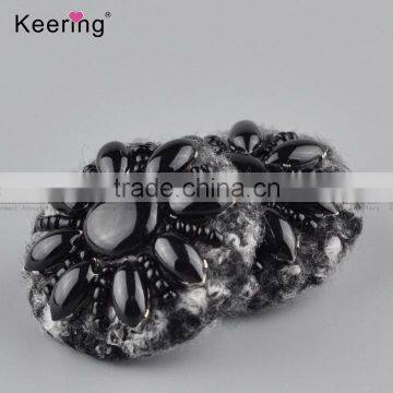 Hotsale Black Flower Resin Small Size Decorative Buttons WBKA-289 photo-4