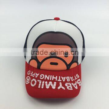 Cartoon Digital Printed Baseball Style Trucker Hat Of Nylon Mesh photo-4