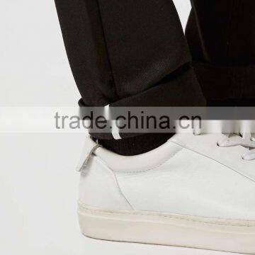Black Twill Stretch Skinny Chinos New Fashion Men's Solid Slim Fit Cotton Casual Pants Trousers photo-5