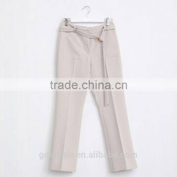 2017 New Fashion Women Wide Leg Pants White High Waist Trousers photo-5