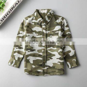 Weekday Clothing Wholesale 100% Cotton Printed Casual Camouflage Shirts Boys photo-3