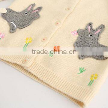 Fine-knit Kids Cardigan Sweater in 100%cotton Bunny Pattern photo-5