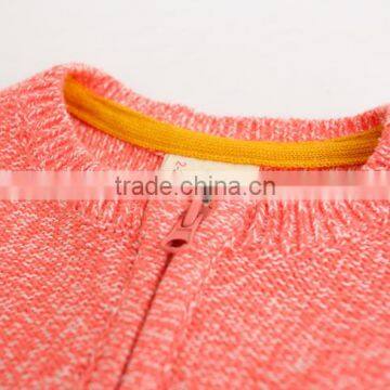 Latest Big Flowers Embroidery Knitting Girls Sweater With Metal Zipper photo-3