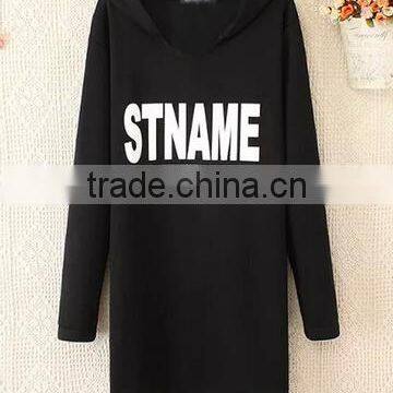 Autumn Season Women's Plus Size Custom Text Printing Hooded Long Hoodie photo-2
