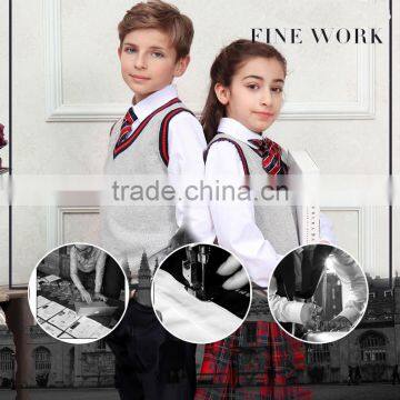 Normal Design High Quality Grey Sleeveless Vest Bulk School Uniforms photo-2
